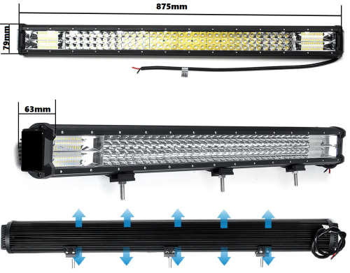 468W LED Tri-Row 7D Reflector Light Bar with Combo Beam. Collections areallowed.