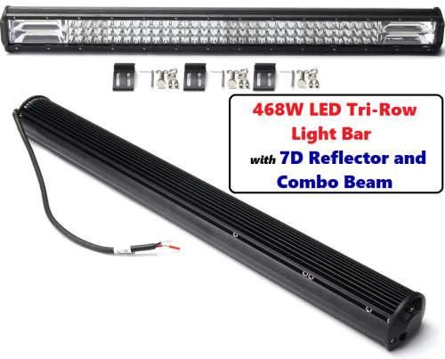 468W LED Tri-Row 7D Reflector Light Bar with Combo Beam. Collections areallowed.