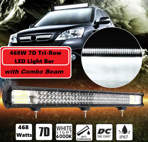 468W LED Tri-Row 7D Reflector Light Bar with Combo Beam. Collections areallowed.