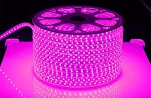 LED Strip Rope Lights 100m PINK 220V Complete Kit With Connector Plug + End Cap. Collections Allowed