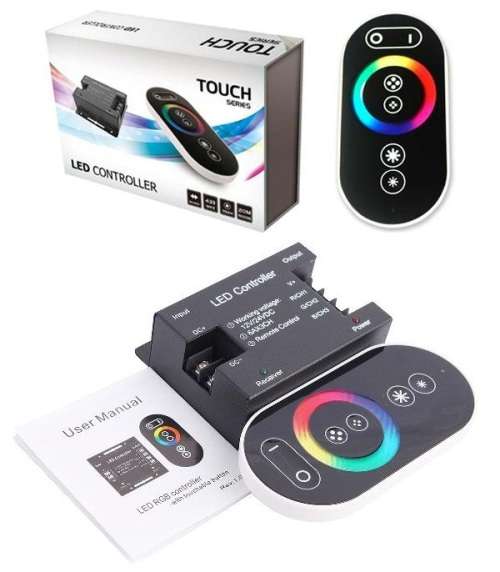 Touch Remote Wireless RGB LED Controller Latest Version 12V/24V. Collections are allowed.