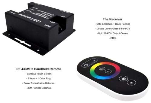 Touch Remote Wireless RGB LED Controller Latest Version 12V/24V. Collections are allowed.