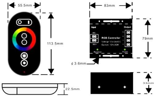 Touch Remote Wireless RGB LED Controller Latest Version 12V/24V. Collections are allowed.