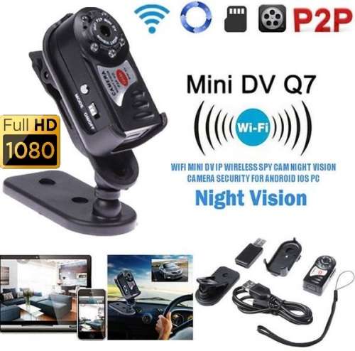 Portable NVR WiFi Q7 P2P Miniature Spy DVR Camera. WiFi Mini Hidden Spy Camera. Collections Allowed.