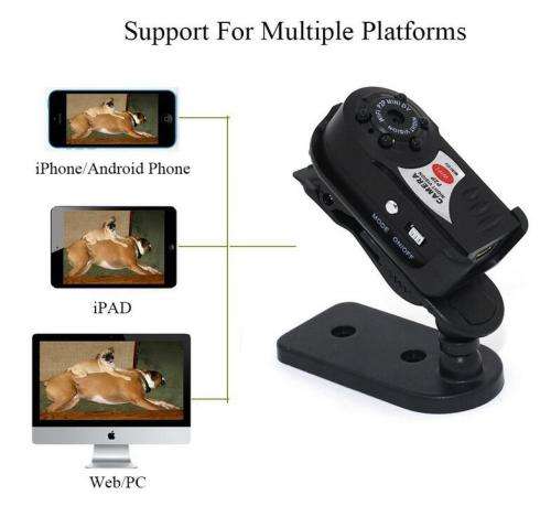 Portable NVR WiFi Q7 P2P Miniature Spy DVR Camera. WiFi Mini Hidden Spy Camera. Collections Allowed.