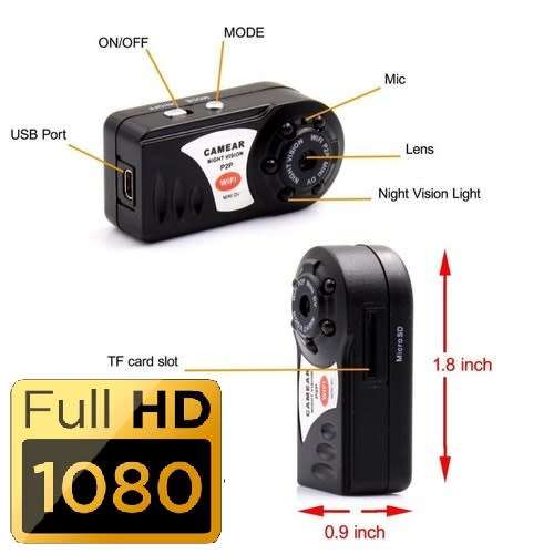 Portable NVR WiFi Q7 P2P Miniature Spy DVR Camera. WiFi Mini Hidden Spy Camera. Collections Allowed.