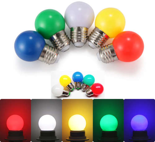 Decorative LED G45 Light Bulbs Colourful Mini LED Light Bulbs E27 220V. Collections are allowed.