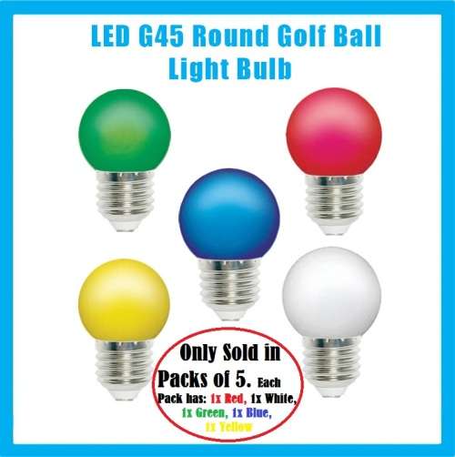 Decorative LED G45 Light Bulbs Colourful Mini LED Light Bulbs E27 220V. Collections are allowed.