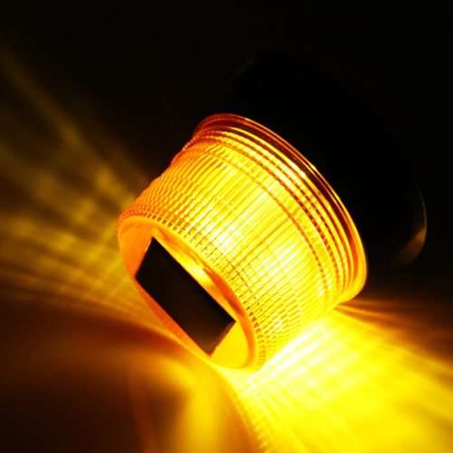 Solar LED Magnetic Beacon Strobe / Flash Light in Amber/Yellow/Orange. Collections are allowed.
