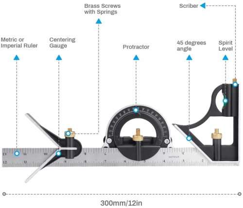 Combination Square Protractor Level Measure Angle Ruler Set Heavy Duty. Collections are allowed.