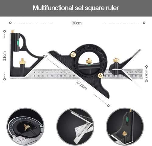 Combination Square Protractor Level Measure Angle Ruler Set Heavy Duty. Collections are allowed.