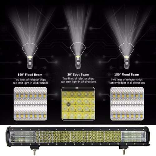 384W LED Quad-Row 7D Reflector Light Bar with Combo Beam. Collections are allowed.