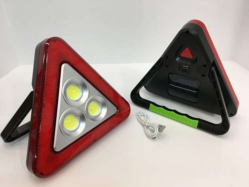 Solar LED MultiFunction Work Flood Light Red LED Emergency Warning Triangle. Collections are allowed