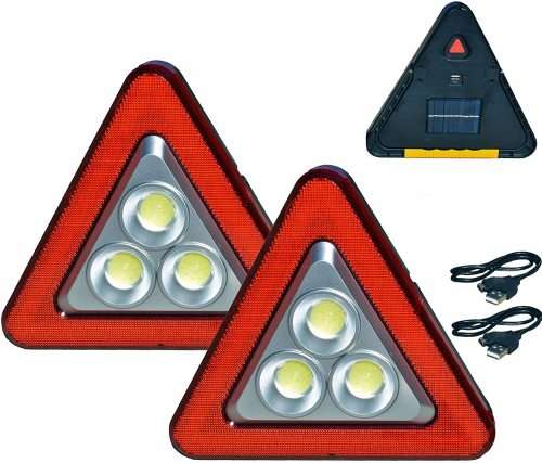 Solar LED MultiFunction Work Flood Light Red LED Emergency Warning Triangle. Collections are allowed