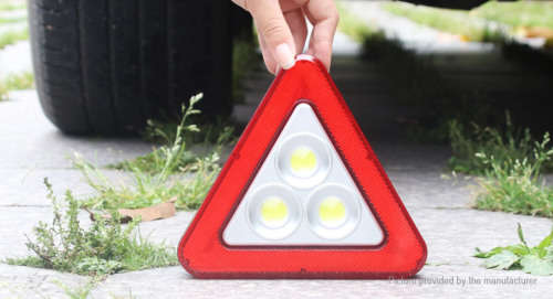 Solar LED MultiFunction Work Flood Light Red LED Emergency Warning Triangle. Collections are allowed