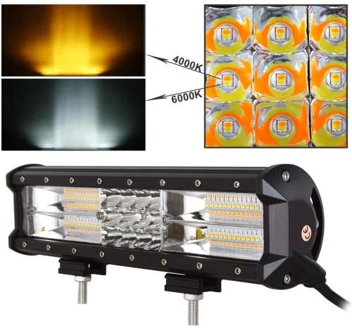 180W Dual Colour Cool White/Amber Vehicle LED Light Bar. 5 Modes With Flashing. Collections Allowed.