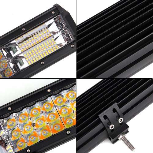 252W Dual Colour Cool White/Amber Vehicle LED Light Bar. 5 Modes With Flashing. Collections Allowed.