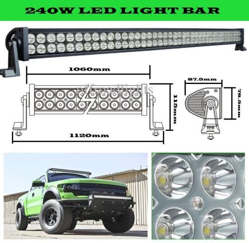 LED Light Bars: 240W 10~32V Hi-Power LED Auto Light Bar + Wire Harness Kit. Collections Allowed