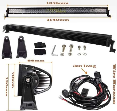 LED Light Bar: 240W NEW GENERATION 4D + 5D Optical Lenses + Wire Harness Kit. Collections Allowed.