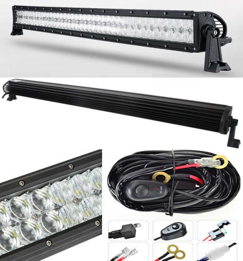 LED Light Bar: 240W NEW GENERATION 4D + 5D Optical Lenses + Wire Harness Kit. Collections Allowed.