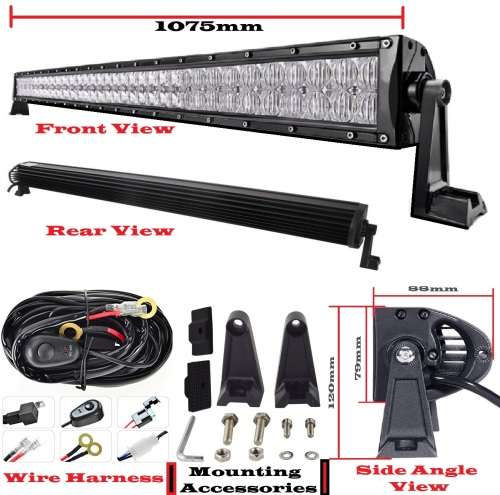 LED Light Bar: 240W NEW GENERATION 4D + 5D Optical Lenses + Wire Harness Kit. Collections Allowed.