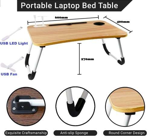 Laptop Table Stand with USB  Ports. Large Ergonomic Design Foldable, Durable. Collections Allowed.