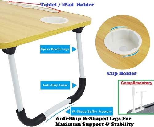 Laptop Table Stand with USB  Ports. Large Ergonomic Design Foldable, Durable. Collections Allowed.