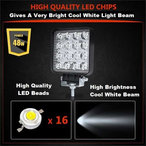 48W LED Auto Work Light Bar Spot Light Optical Lens  9~32V DC. Collections are allowed.