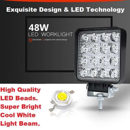 48W LED Auto Work Light Bar Spot Light Optical Lens  9~32V DC. Collections are allowed.