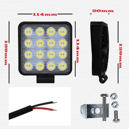 48W LED Auto Work Light Bar Spot Light Optical Lens  9~32V DC. Collections are allowed.