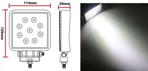 27W LED Auto Work Light Bar Spot Light Optical Lens  9~32V DC. Collections are allowed.