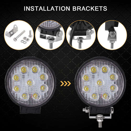 27W LED Auto Work Round Light Bar Spot Light Optical Lens  9~32V DC. Collections are allowed.