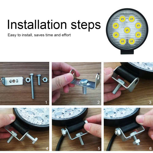 27W LED Auto Work Round Light Bar Spot Light Optical Lens  9~32V DC. Collections are allowed.