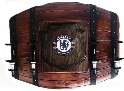 Chelsea Football Club Flat Barrel Liquor Dispensers With 4 Optic Sets Brand New. Collections Allowed