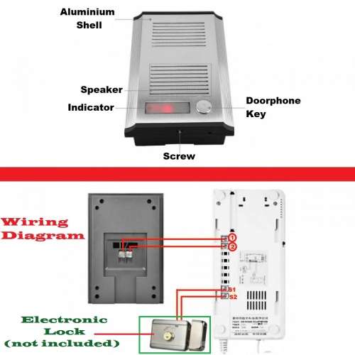 Complete Doorphone Intercom System Kit with Electronic Unlock Function. Collections are allowed.