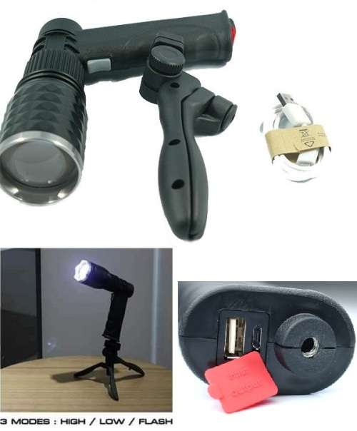 Multifunctional Rechargeable Pistol Light With Tripod Stand and Much More. Collections Are Allowed.