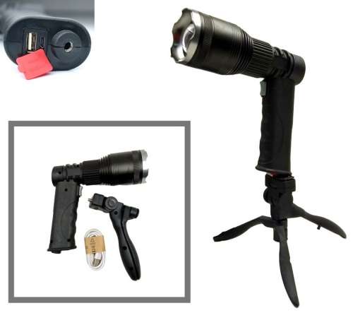 Multifunctional Rechargeable Pistol Light With Tripod Stand and Much More. Collections Are Allowed.