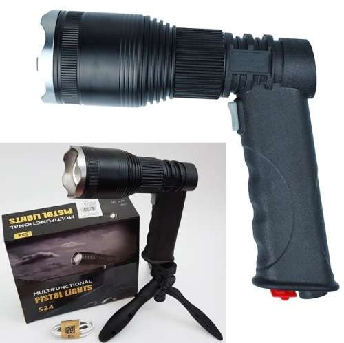 Multifunctional Rechargeable Pistol Light With Tripod Stand and Much More. Collections Are Allowed.
