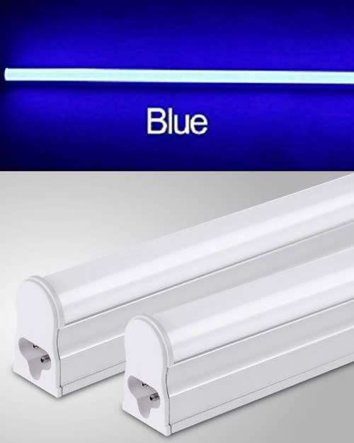 Blue LED Integrated T5 Tube Lights 1200mm 1.2m Complete With Brackets, Fittings. Collections Allowed