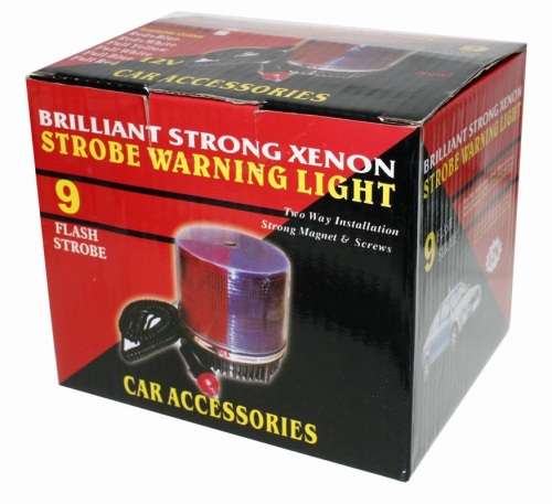 LED Magnetic Warning Strobe Emergency Beacon Light COOL WHITE 12V. Collections Are Allowed.