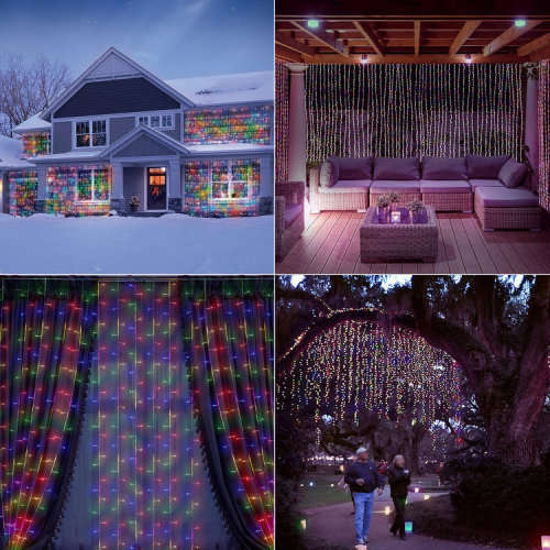 LED Decorative Fairy Curtain Lights Waterproof 220V AC in RGB Multicolour. Collections are allowed.