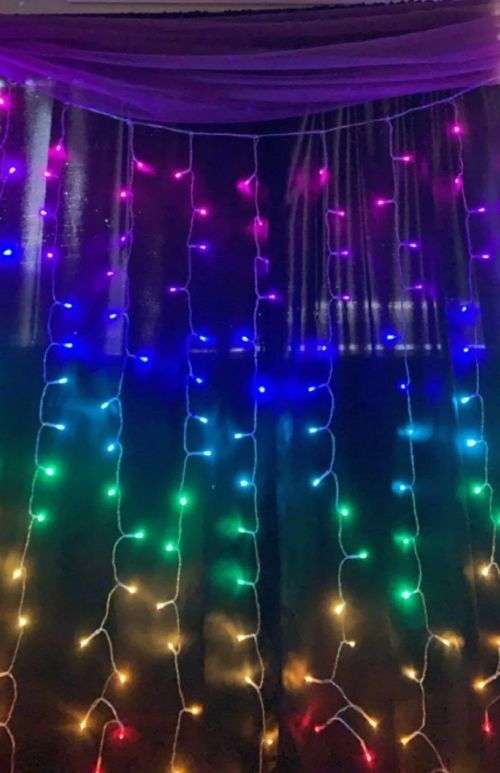 LED Decorative Fairy Curtain Lights Waterproof 220V AC in RGB Multicolour. Collections are allowed.