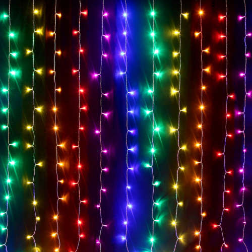 LED Decorative Fairy Curtain Lights Waterproof 220V AC in RGB Multicolour. Collections are allowed.
