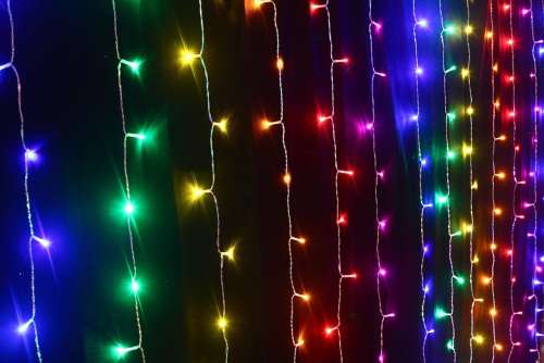 LED Decorative Fairy Curtain Lights Waterproof 220V AC in RGB Multicolour. Collections are allowed.