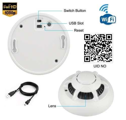 New Wireless Spy Smoke Detector HD Camera with P2P WiFi and Motion Detection. Collections Allowed