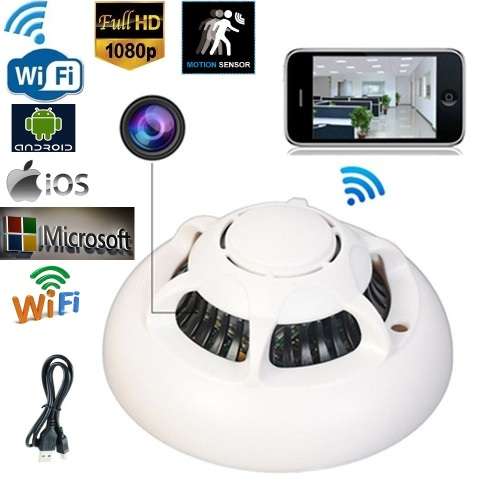 New Wireless Spy Smoke Detector HD Camera with P2P WiFi and Motion Detection. Collections Allowed
