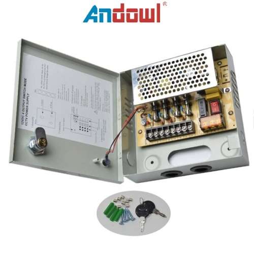 Power Supply Box with 4 Port Channels, Fuses, 10A and AC 110-220V to DC 12V. Collections are allowed
