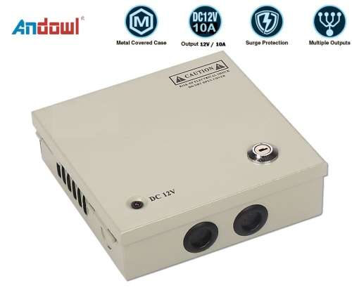 Power Supply Box with 4 Port Channels, Fuses, 10A and AC 110-220V to DC 12V. Collections are allowed