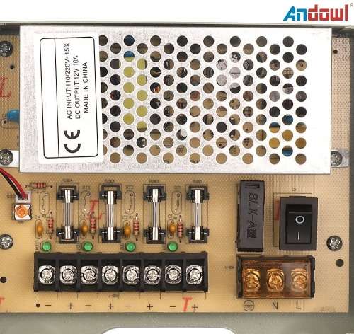 Power Supply Box with 4 Port Channels, Fuses, 10A and AC 110-220V to DC 12V. Collections are allowed