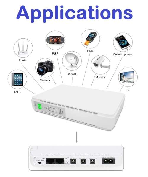 Mini UPS 8800mAh Portable Uninterruptible Power Supply Battery Back-Up. Collections allowed.